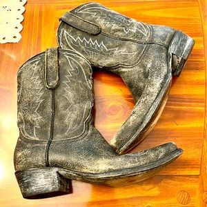 Old Gringo Yippee Ki Yay Distressed Black Leather Western Boots